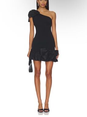 Saylor marsia one shoulder bow mini dress
